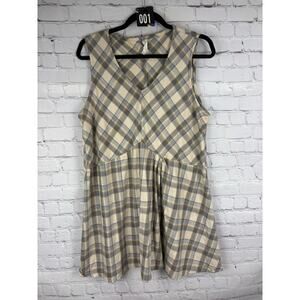 Neesh D.A.R. Plaid Structural Asymmetrical Sleeveless Day Night Top XL
